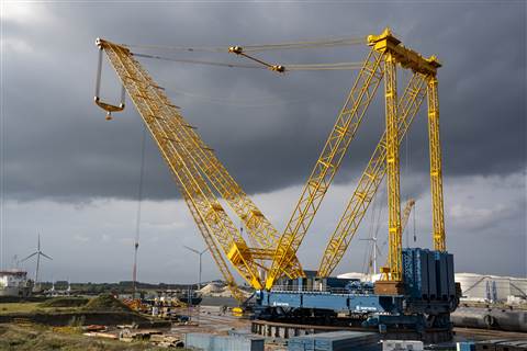 The Sarens SGC-90 erected and tested prior to dismantling and transport to its first project